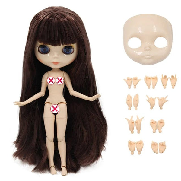 Planet Gates 0222 face hand / 30cm height ICY DBS Blyth doll White Skin Glossy face Matte face Joint body with hand set A&B 1/6 bjd suitable diy makeup Special price