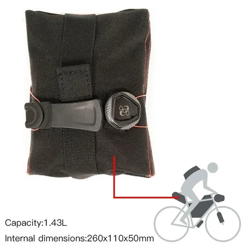 Planet Gates 03 Black Silca  BOA MATTONE  Waterproof YKK Zipper Frame bag Saddle Top Tube Handleba bag