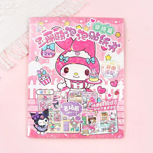 Planet Gates 03 New Creative Sanrio Kuromi My Melody Bubble Sticker Book Kawaii Quiet Book 3D Bubble Scene Sticker Book Girls Handmade Gift Toys