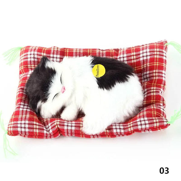 Planet Gates 03 Stuffed Toys Lovely Simulation Animal Doll Plush Sleeping Cats Toy with Sound Kids Toy Decorations Birthday Gift For Children