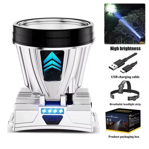 Planet Gates 036TD-White light 1200mAh Super Bright Rechargeable Headlight High Power Headlamp Waterproof Emergency Fishing Camping Lantern Head Flashlight