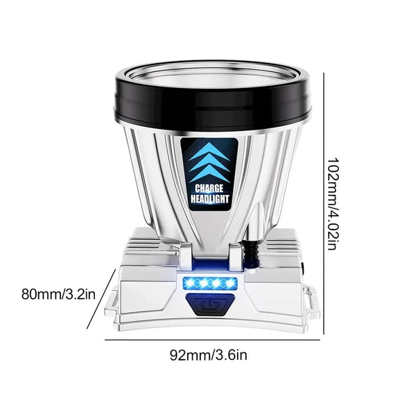 Planet Gates 036TD-White light 1200mAh Super Bright Rechargeable Headlight High Power Headlamp Waterproof Emergency Fishing Camping Lantern Head Flashlight