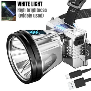 Planet Gates 036TD-White light Super Bright LED Rechargeable High-power Headlights High Brightness Emergency Charging Outdoor Head Flashlight Fishing Lamp