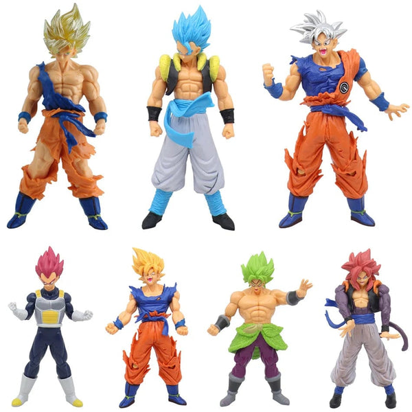 Planet Gates 04 Anime Dragon Ball Z Super Saiyan Son Goku Vegeta Anime Action Figure Model Gifts Collectible Figurines for Kids 18cm