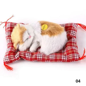 Planet Gates 04 Stuffed Toys Lovely Simulation Animal Doll Plush Sleeping Cats Toy with Sound Kids Toy Decorations Birthday Gift For Children