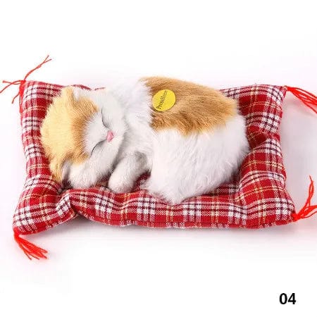 Planet Gates 04 Stuffed Toys Lovely Simulation Animal Doll Plush Sleeping Cats Toy with Sound Kids Toy Decorations Birthday Gift For Children