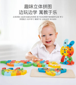 Planet Gates 05 Montessori Wooden Toddler Puzzles for Kids Montessori Toys for Toddlers 2 3 4 5 Years Old Top 3D Puzzle Educational Dinosaur Toy