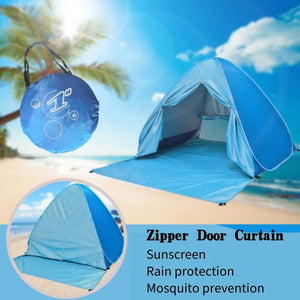 Planet Gates 06 Automatic Instant Pop Up Tent Potable Beach Tent Outdoor Waterproof UV Protection Camping Fishing Tent（With door curtain）