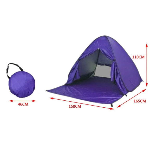 Planet Gates 06 Automatic Instant Pop Up Tent Potable Beach Tent Outdoor Waterproof UV Protection Camping Fishing Tent（With door curtain）