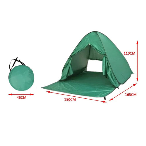 Planet Gates 06 Automatic Instant Pop Up Tent Potable Beach Tent Outdoor Waterproof UV Protection Camping Fishing Tent（With door curtain）