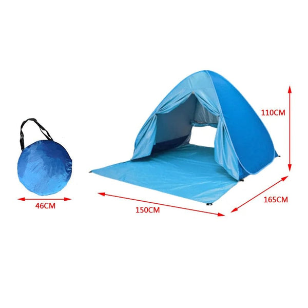 Planet Gates 06 Automatic Instant Pop Up Tent Potable Beach Tent Outdoor Waterproof UV Protection Camping Fishing Tent（With door curtain）