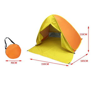Planet Gates 06 Automatic Instant Pop Up Tent Potable Beach Tent Outdoor Waterproof UV Protection Camping Fishing Tent（With door curtain）