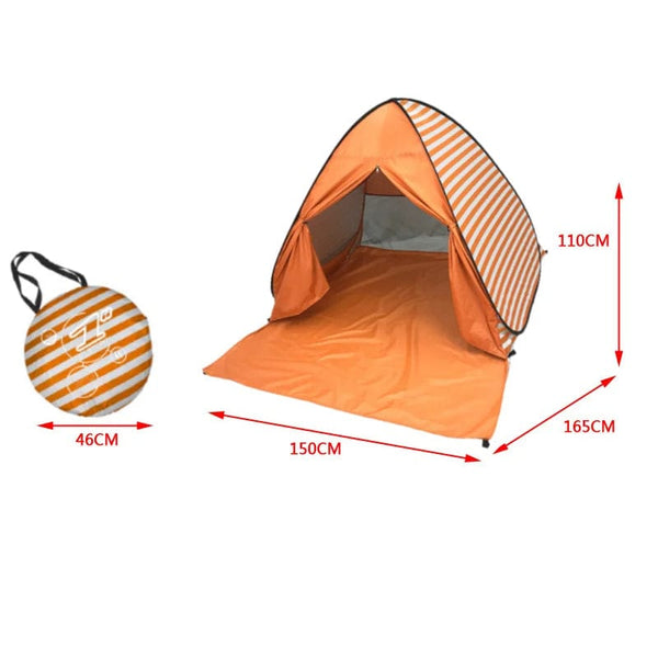 Planet Gates 06 Automatic Instant Pop Up Tent Potable Beach Tent Outdoor Waterproof UV Protection Camping Fishing Tent（With door curtain）