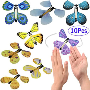 Planet Gates 1-10Pcs Magic Wind Up Flying Butterfly in The Book Rubber Band Powered Magic Fairy Flying Toy Great Surpris Gift Party Favor