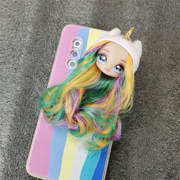 Planet Gates 1/12 Doll's Head Part with Cat Ear Hat Mini Lol Doll's Head Accessories Hat Can't Be Removed