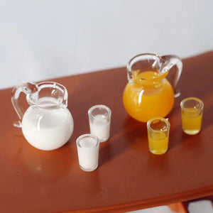 Planet Gates 1/12 Scale Simulation Miniature  Drinking Model Drinks Jug Cup Coffee Milk Lemon Water Orange Juice Doll Accessories