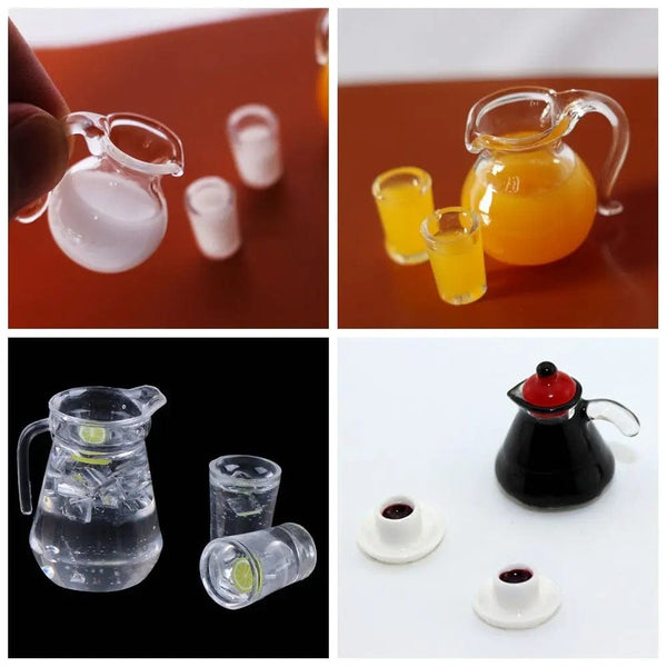 Planet Gates 1/12 Scale Simulation Miniature  Drinking Model Drinks Jug Cup Coffee Milk Lemon Water Orange Juice Doll Accessories