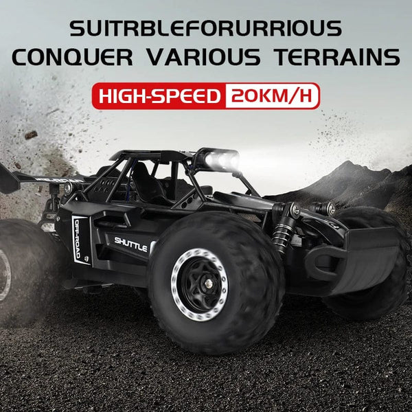 Planet Gates 1:16 RC Car with LED Light 2.4G 2WD 20KM/H High Speed Off-Road Climbing Remote Control Car Toy Gifts for Kids