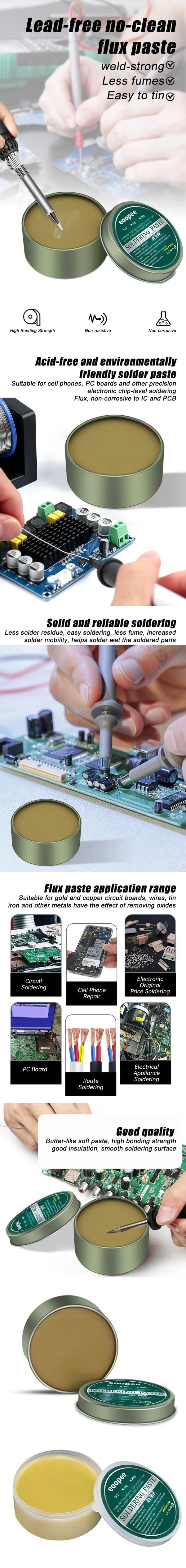 Planet Gates 1/2/3pcs Soldering Flux Lead-Free Solder Paste Flux Tin Solder Paste Welding Flux For Electronics SMD PCB LED Soldering Repair