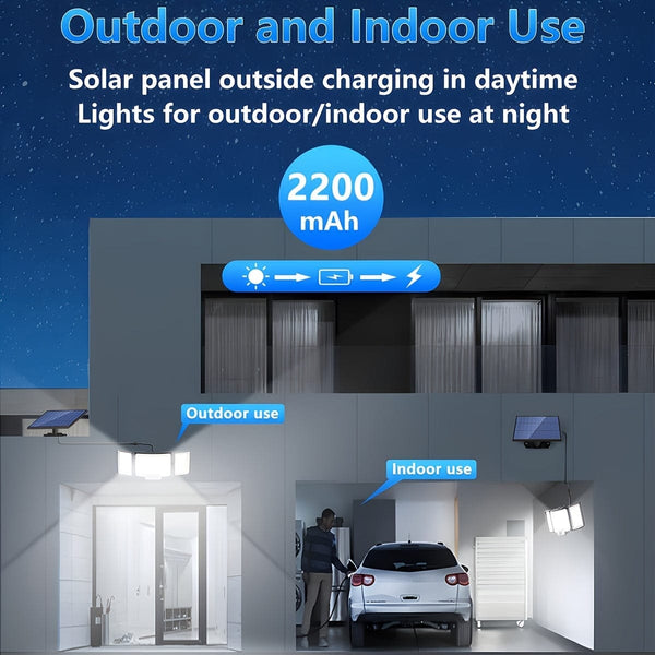 Planet Gates 1/2 Pack Solar Lights Outdoor, 348 LED Motion Sensor Lights With Remote Control, 3 Head Waterproof Security Lights, Solar Flood Wall Lights With 3 Modes For Outside, Garden, Patio, Yard