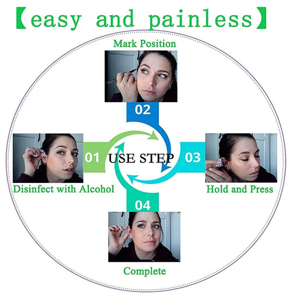 Planet Gates 1-20Pcs/set Ear Piercing Gun Disposable Disinfect Safety Earring Piercer Kit Studs Nose Ring Piercing Machine Body Jewelry Tool