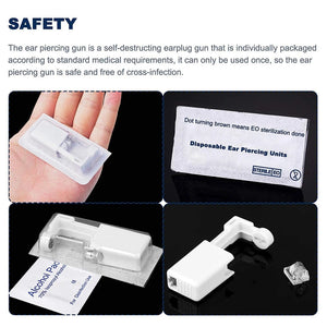 Planet Gates 1-20Pcs/set Ear Piercing Gun Disposable Disinfect Safety Earring Piercer Kit Studs Nose Ring Piercing Machine Body Jewelry Tool