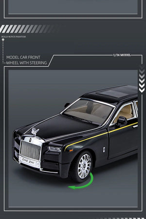 Planet Gates 1:24 RR Phantom Model Zinc Alloy Pull Back Diecast Toy Cars with Sound and Light for Kids Boy Girl Gift