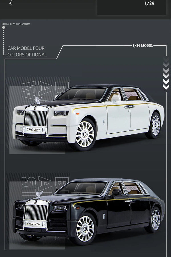 Planet Gates 1:24 RR Phantom Model Zinc Alloy Pull Back Diecast Toy Cars with Sound and Light for Kids Boy Girl Gift