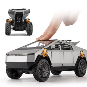 Planet Gates 1/24 Tesla Cybertruck Pickup Alloy Car Model Diecasts Metal Toy Off-road Vehicles Car Model Simulation Sound and Light Kids Gift