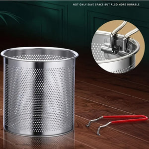 Planet Gates 1.2L 1pc 1.2L Mini Stainless Steel Deep Fryer Pot With Handle & Strainer Basket, Kitchen Cooking Tool For French Chips, Onion Rings, Chicken Wings, Serving Food, Cookware, Multifunctional Kitchenware Mini Pot