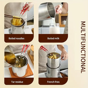 Planet Gates 1.2L 1pc 1.2L Mini Stainless Steel Deep Fryer Pot With Handle & Strainer Basket, Kitchen Cooking Tool For French Chips, Onion Rings, Chicken Wings, Serving Food, Cookware, Multifunctional Kitchenware Mini Pot