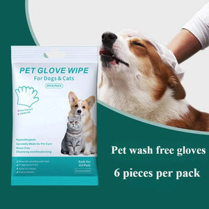 Planet Gates 1/2pack Disposable Pet Cleaning Gloves Wash Free Cats Dogs SPA Bath Supplies Massage Non Woven Fabric No Rinse Eye Wipe Gloves