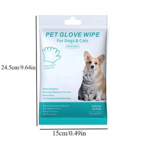 Planet Gates 1/2pack Disposable Pet Cleaning Gloves Wash Free Cats Dogs SPA Bath Supplies Massage Non Woven Fabric No Rinse Eye Wipe Gloves