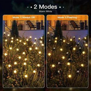 Planet Gates 1/2pack Solar Firefly Garden Lights, 16LEDS Solar Outdoor Swaying Lights By Wind, Warm White Waterproof Solar Powered Garden Decorative Lights For Yard Patio Pathway Landscape