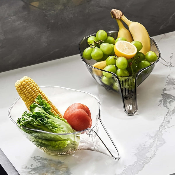 Planet Gates 1/2pcs, Drain Basket, Drainage Basket, Multifunctional Plastic Draining Bowl, Household Kitchen Food Drainer, Vegetable Washing Basin, Fruit Plate, Strainer Basket With Funnel For Vegetables, Pasta.