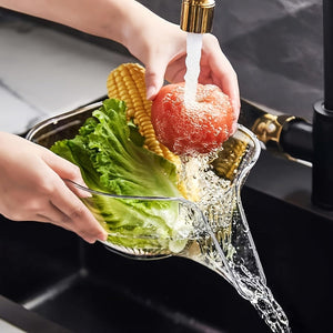 Planet Gates 1/2pcs, Drain Basket, Drainage Basket, Multifunctional Plastic Draining Bowl, Household Kitchen Food Drainer, Vegetable Washing Basin, Fruit Plate, Strainer Basket With Funnel For Vegetables, Pasta.