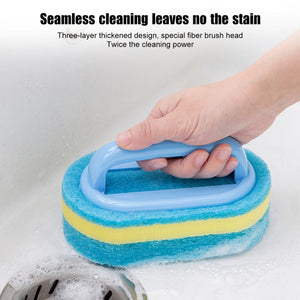 Planet Gates 1/2pcs Handled Bathtub Scrubber, Sponge Brush, Soft Magic Sponge Eraser Bathtub Ceramic Tile Cleaner, Kitchen Pool Scrub Cleaning Brush, Strong Scouring Pads Scrubbers, Dish Washing Abrasive Pads Brush, Tea Towel