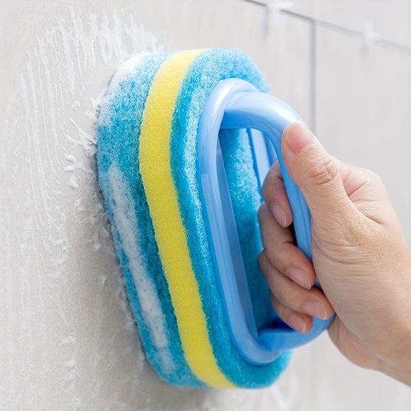Planet Gates 1/2pcs Handled Bathtub Scrubber, Sponge Brush, Soft Magic Sponge Eraser Bathtub Ceramic Tile Cleaner, Kitchen Pool Scrub Cleaning Brush, Strong Scouring Pads Scrubbers, Dish Washing Abrasive Pads Brush, Tea Towel