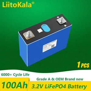 Planet Gates 1-2PCS LiitoKala 3.2v 105Ah 30Ah 50Ah LifePo4 battery high drain for diy 12V Solar Inverter Electric Vehicle c oach golf cart