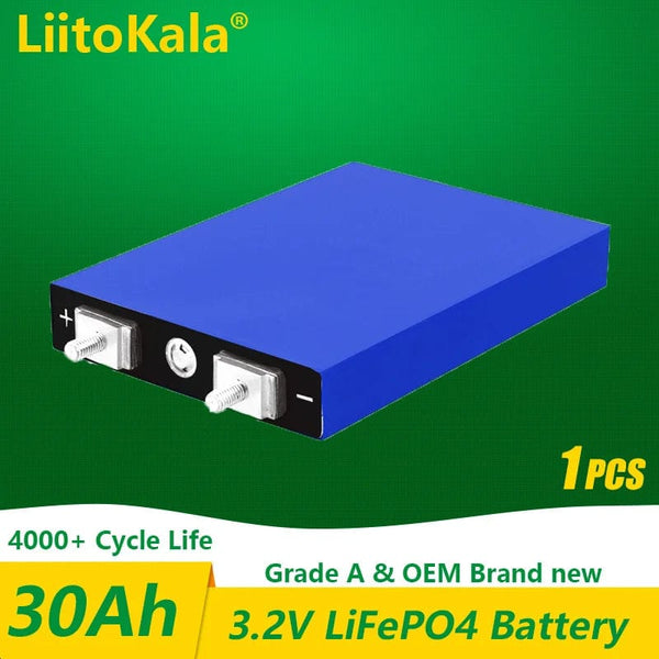 Planet Gates 1-2PCS LiitoKala 3.2v 105Ah 30Ah 50Ah LifePo4 battery high drain for diy 12V Solar Inverter Electric Vehicle c oach golf cart