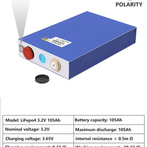 Planet Gates 1-2PCS LiitoKala 3.2v 105Ah 30Ah 50Ah LifePo4 battery high drain for diy 12V Solar Inverter Electric Vehicle c oach golf cart