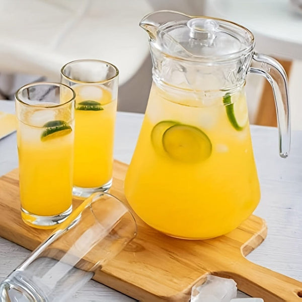 Planet Gates 1/2pcs, Plastic Pitcher With Lid, Easy Clean Heat Resistant Plastic Water Carafe With Handle For Hot/Cold Beverages - Water, Cold Brew, Iced Tea & Juice, Living Room Accessories, Restaurant Supplies