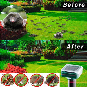 Planet Gates 1/2pcs, Ultrasonic Solar Pest Repeller Motion Sensor Repellent Waterproof Garden Farm Animals Insect Mole Birds Snake (10m/20m/50m)