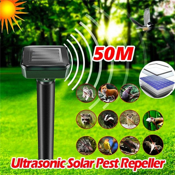 Planet Gates 1/2pcs, Ultrasonic Solar Pest Repeller Motion Sensor Repellent Waterproof Garden Farm Animals Insect Mole Birds Snake (10m/20m/50m)