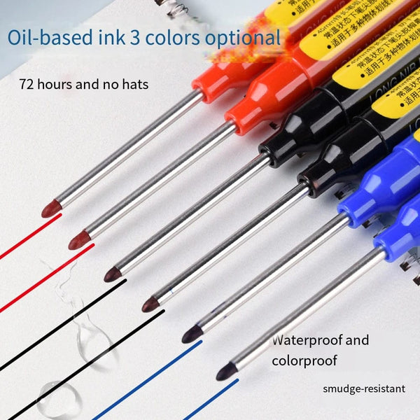 Planet Gates 1/3/6pcs 45mm Multi-purpose Long Head Markers Pen Deep Hole Marker Pens for Woodworking Tile Decoration Red/Black/Blue Ink