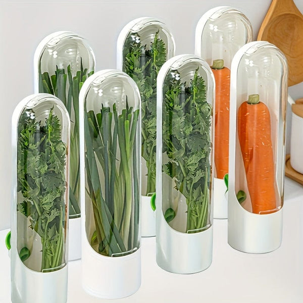 Planet Gates 1/3/6pcs Herb Crisper, Vegetable Crisper, Cilantro Herb Crisper, Vegetable Preservation Bottle, Fresh Food Preservation Coriander, Mint, Parsley, Asparagus, Vanilla Preservation Cup, Kitchen Supplies