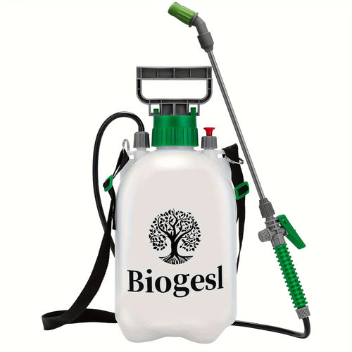 Planet Gates 1.3 Gallon / 5L 1 Set Garden Water Sprayer - 4.92 L Pump Pressure Bottle With 3 Nozzles, Adjustable Shoulder Strap & Pressure Relief Valve - Perfect For Plants & Cleaning!