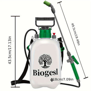 Planet Gates 1.3 Gallon / 5L 1 Set Garden Water Sprayer - 4.92 L Pump Pressure Bottle With 3 Nozzles, Adjustable Shoulder Strap & Pressure Relief Valve - Perfect For Plants & Cleaning!