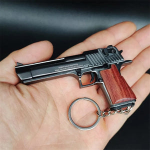 Planet Gates 1:3 Solid Wood Handle 1911 Metal Keychain Model Toy Gun Miniature Alloy Pistol Collection Toy Gift Pendant