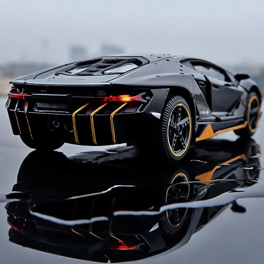 Planet Gates 1/32 Cars Toys Auto To Scale Lambor LP770 Diecast Model Cars Alloy Autos Toys Gift for Boys Pull Back Light Music Kids Car